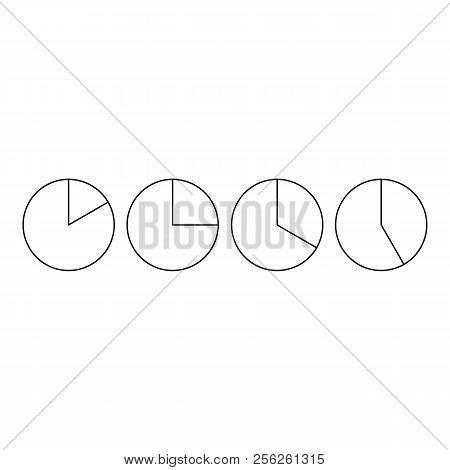 Four Circle Pie Diagrams Icon. Outline Illustration Of Four Circle Pie Diagrams Icon For Webicon. Ou
