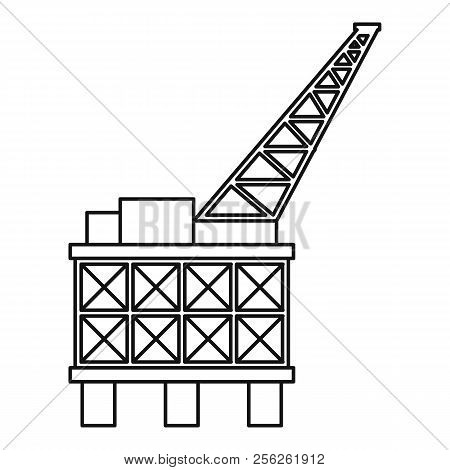 Oil Platform Icon. Outline Illustration Of Oil Platform Icon For Webicon. Outline Illustration Of Ic