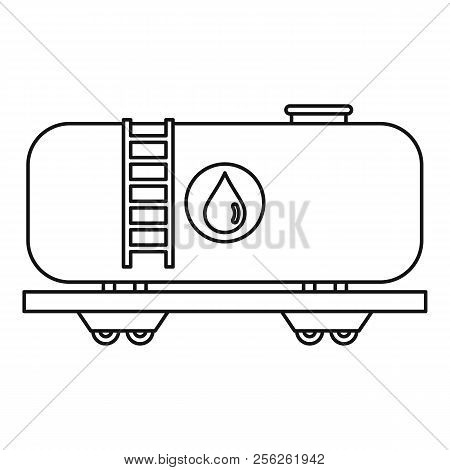 Railroad Fuel Tank Icon. Outline Illustration Of Railroad Fuel Tank Icon For Webicon. Outline Illust