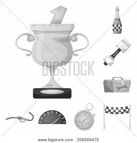 Vector Illustration Of Car And Rally Symbol. Collection Of Car And Race Stock Vector Illustration.
