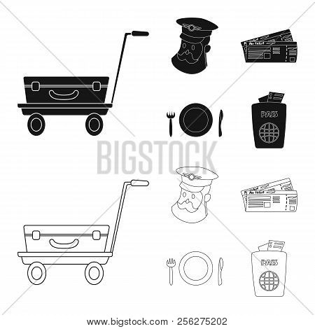 Vector Design Of Airport And Airplane Symbol. Collection Of Airport And Plane Stock Vector Illustrat