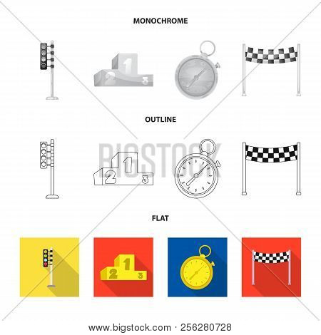 Isolated Object Of Car And Rally Logo. Collection Of Car And Race Stock Vector Illustration.
