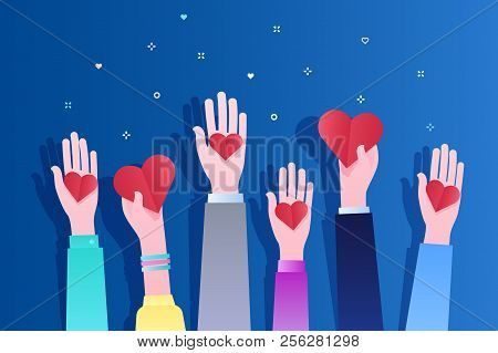 Concept Of Charity And Donation. Give And Share Your Love To People.