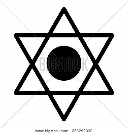 Pentagram Solid Icon. Six Pointed Star Vector Illustration Isolated On White. Star Of David Glyph St