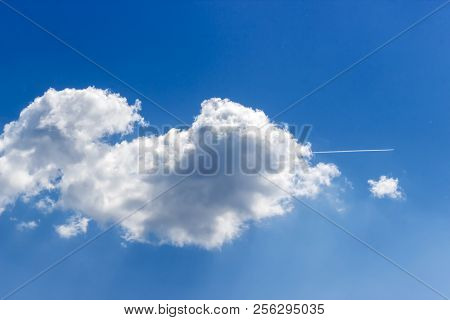 Blue Sky With White Clouds. Summer Background.