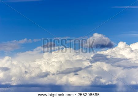 Blue Sky With White Clouds. Summer Background.