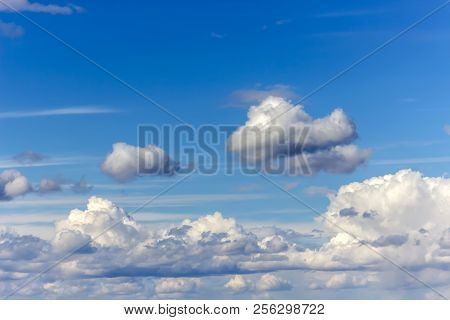 Blue Sky With White Clouds. Summer Background.