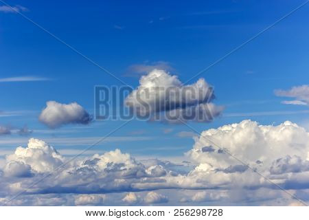 Blue Sky With White Clouds. Summer Background.