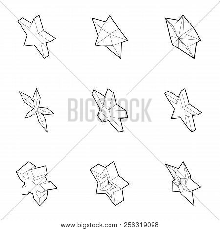 Star Figure Icons Set. Outline Illustration Of 9 Star Figure Icons For Web