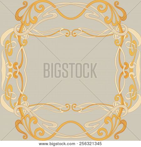 Seamless Pattern, Background With Floral Ornament In Art Nouveau Style,