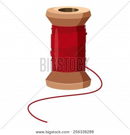 Wooden Spool Icon. Cartoon Illustration Of Wooden Spool Icon For Web