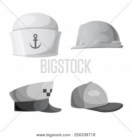 Vector Illustration Of Headwear And Cap Logo. Collection Of Headwear And Accessory Stock Vector Illu