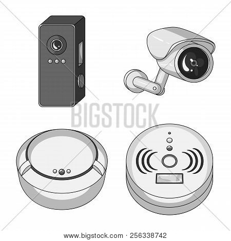 Vector Illustration Of Cctv And Camera Sign. Set Of Cctv And System Stock Vector Illustration.