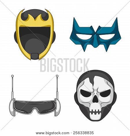 Vector Illustration Of Hero And Mask Logo. Collection Of Hero And Superhero Stock Vector Illustratio