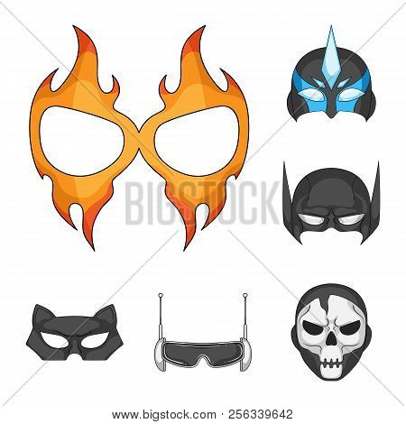 Isolated Object Of Hero And Mask Symbol. Set Of Hero And Superhero Vector Icon For Stock.