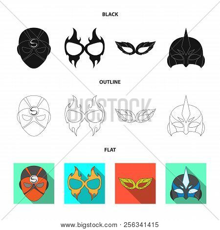 Vector Illustration Of Hero And Mask Icon. Set Of Hero And Superhero Vector Icon For Stock.
