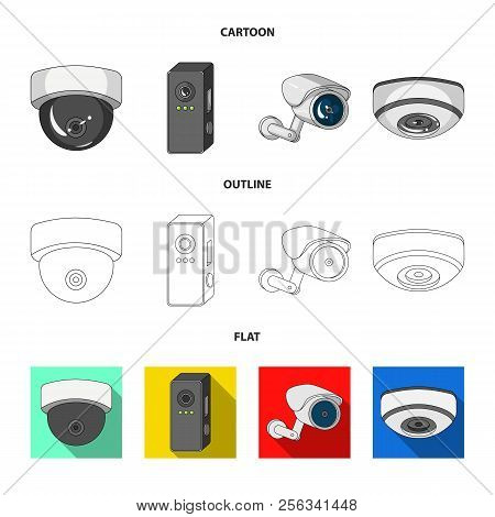 Vector Design Of Cctv And Camera Icon. Set Of Cctv And System Stock Vector Illustration.