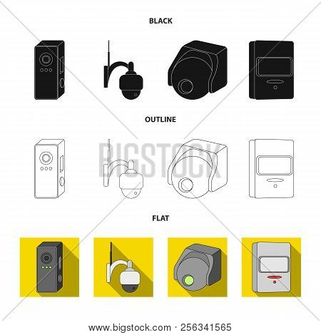 Vector Design Of Cctv And Camera Logo. Set Of Cctv And System Vector Icon For Stock.