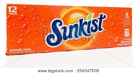 Winneconne, Wi - 2 September 2018: A 12 Pack Of Sunkist Orange Soda Pop On An Isolated Background