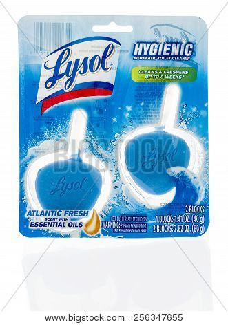 Winneconne, Wi - 2 September 2018: A Package Of Lysol Hygienic Automatic Toilet Bowl Cleaner On An I