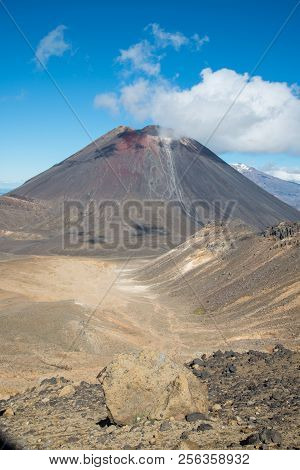Mount Ngauruhoe Or Mt.doom The Iconic Famous Volcano In Tongariro National Park. This Location Was F