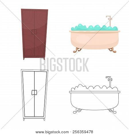 Vector Design Of Furniture And Apartment Logo. Collection Of Furniture And Home Stock Vector Illustr