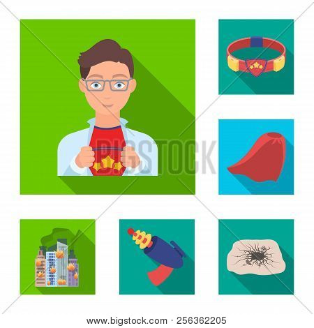 A Fantastic Superhero Flat Icons In Set Collection For Design. Superhero's Equipment Vector Symbol S