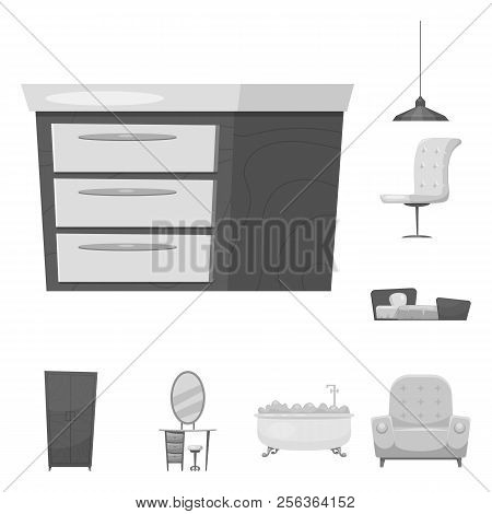 Vector Design Of Furniture And Apartment Logo. Set Of Furniture And Home Stock Vector Illustration.