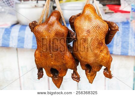 Duck Roast At Market Street Food For Chinese Food New Year Festival.