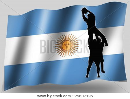 Land Flag Sport ikon silhuet argentinske Rugby Lineout