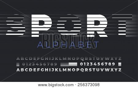 Sport Font And Alphabet Performed In A Semitone. Retro Style.