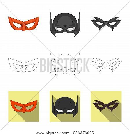 Vector Illustration Of Hero And Mask Sign. Set Of Hero And Superhero Stock Vector Illustration.