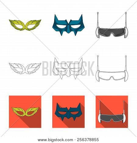 Isolated Object Of Hero And Mask Sign. Set Of Hero And Superhero Stock Vector Illustration.