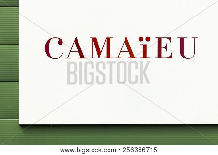 Voiron, France - June 1, 2018: Camaieu Logo On A Wall. Camaeu Is A French Retail Clothing Company Wh