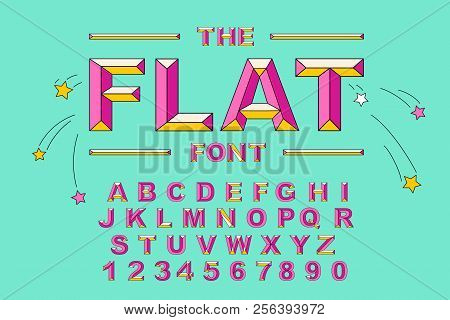 Vector Of Modern Bold Font And Alphabet. Vintage Alphabet Vector 80 S
