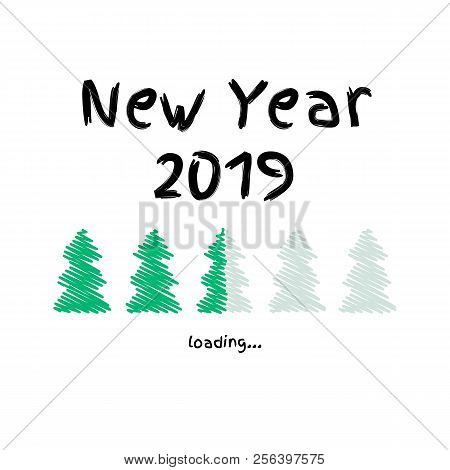 Vector Illustration. Loading. Download. New Year 2019. Green Ske