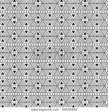 Seamless, triangular vector pattern- b/w.