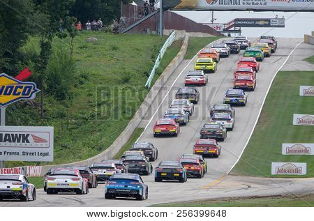 August 25, 2018 - Elkhart Lake, WI, USA: The field takes to the track the 9th Annual Johnsonville 180 at Road America in Elkhart Lake, WI.