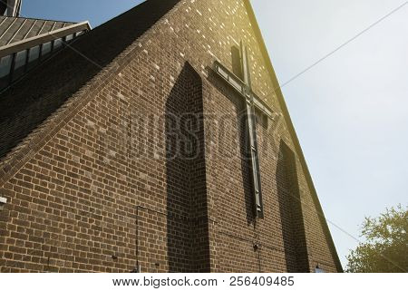 Corby, United Kingdom - September, 01 2018 Old Medieval English Church
