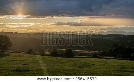 A Beautiful Sunset Over The Forth Of Firth Near Linlithgow