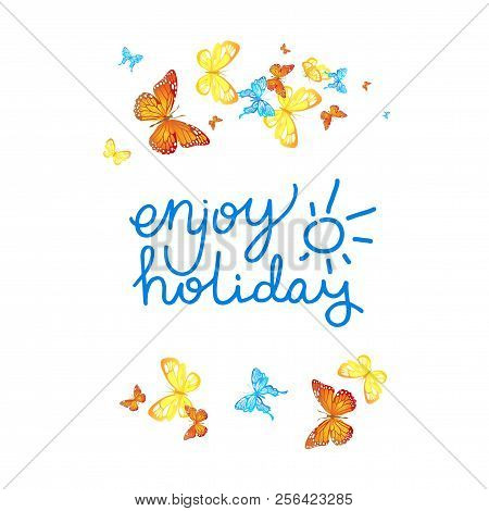 Beautiful Butterfly Isolated. Insect Icon. Summer Vector Illustration