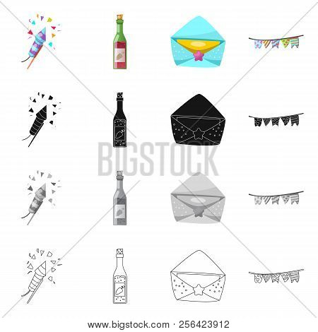 Vector Illustration Of Party And Birthday Symbol. Collection Of Party And Celebration Vector Icon Fo