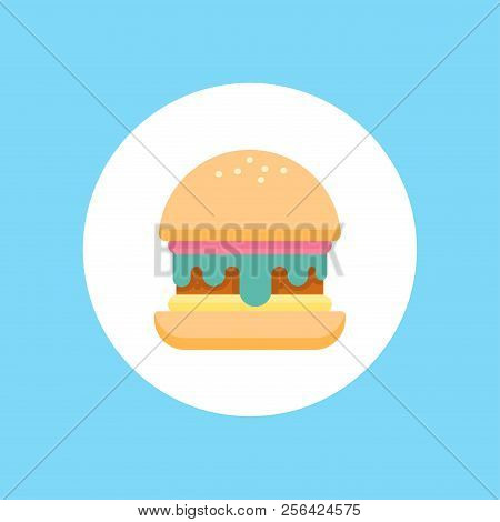 Burger Vector Icon. Filled Flat Sign For Mobile Concept And Web Design. Cheeseburger Or Hamburger Si