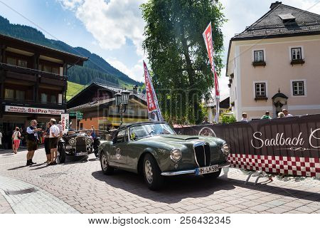 Saalbach-hinterglemm, Austria - June 21 2018: Vintage Italian Car Lancia Lancia Aurelia B 24 From 19