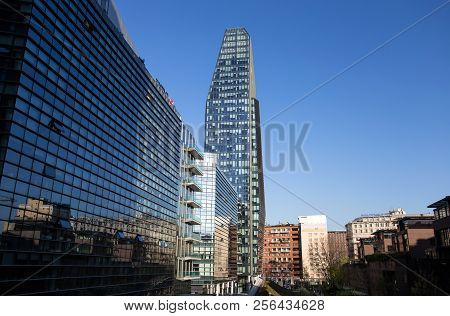 Milan, Italy March 28, 2017 - View Of Diamante (diamond) Tower, Inside 