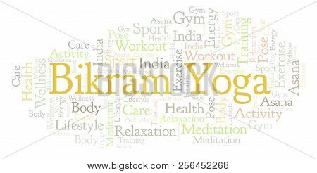 Bikram Yoga Word Cloud. Wordcloud Made With Text Only.