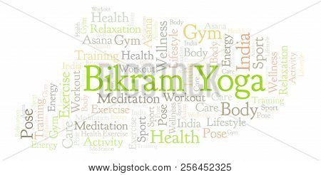 Bikram Yoga Word Cloud. Wordcloud Made With Text Only.