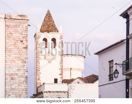 Tower Of The Nosso Senhor Dos Inocentes Church In Estremoz, Evora District, Portugal.