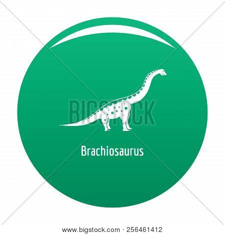 Brachiosaurus Icon. Simple Illustration Of Brachiosaurus Vector Icon For Any Design Green