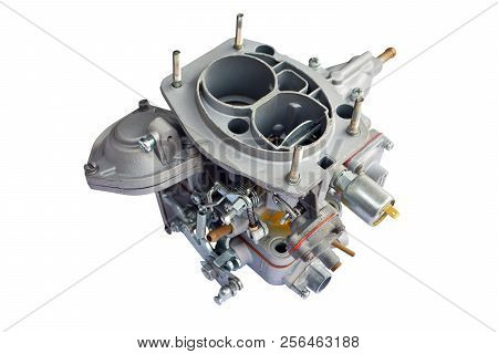 Carburetor For Automobile. Isolated On White With Clipping Path